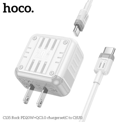 HOCO C135 20W USB-C +QC3.0 USB-A Multi-Port Charger