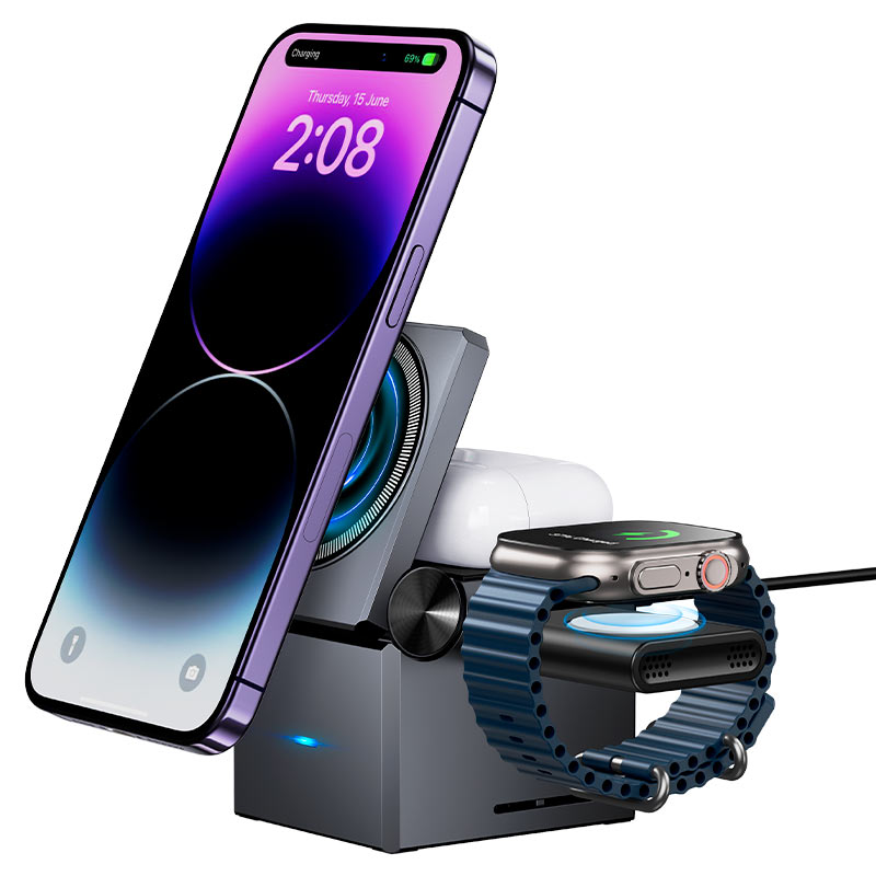 HOCO CQ8 Folding3-in-1 Wireless Charging Dock