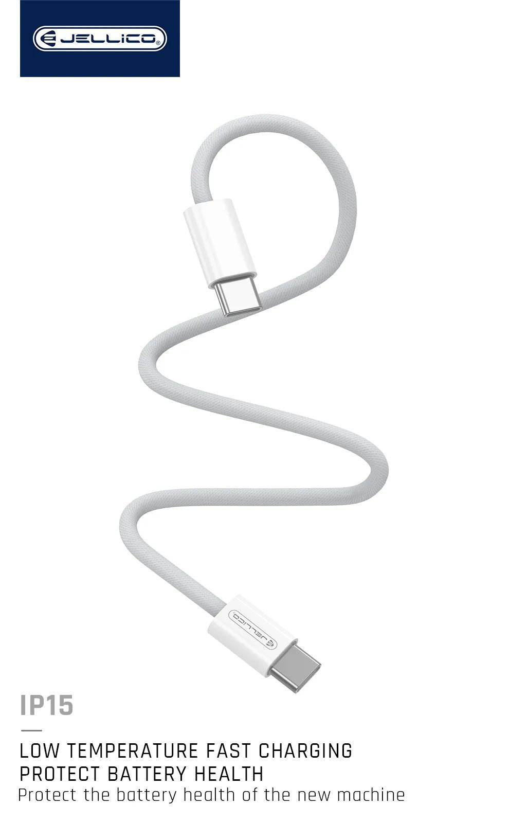 Jellico IP15 USB-C PD 60W Fast Charging Data Cable 1m