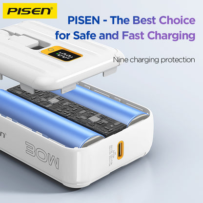 PISEN Power Tiny 30W 10000mAh Power Bank with Dual Cable