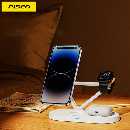 PISEN TP-C24 3-in-1 Night Light Wireless Charging Stand