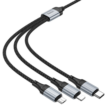 HOCO X102 3-in-1 Charging Data Sync Cable 1m (Lightning / Micro-USB / Type-C)