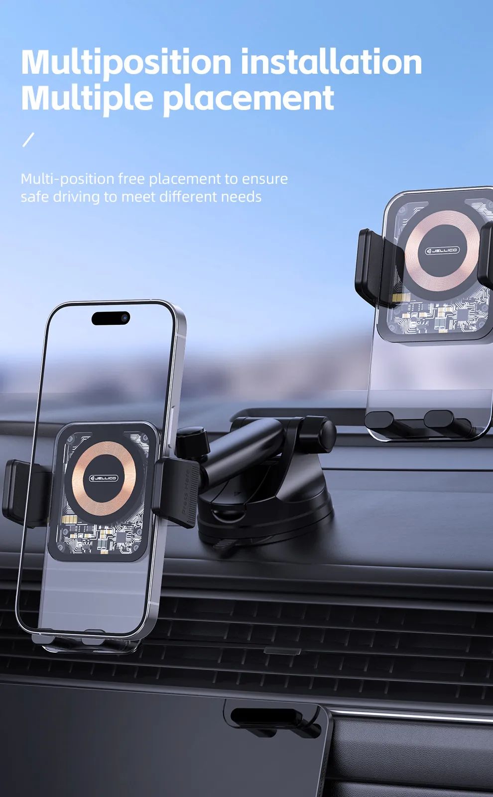 Jellico W15 Wireless Charging Car Holder