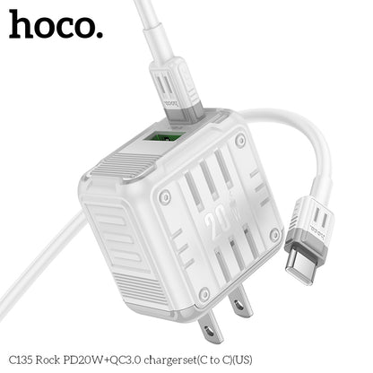HOCO C135 20W USB-C +QC3.0 USB-A Multi-Port Charger