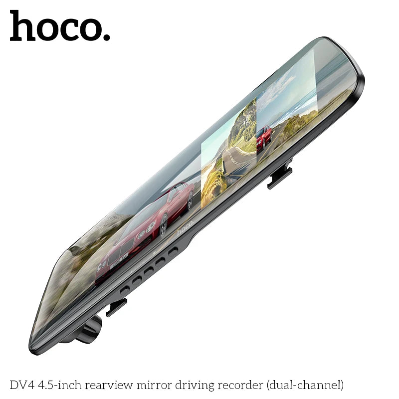 HOCO DV4 Rearview Mirror 4.5-inch Front/Back Driving Recorder(dual-channel)