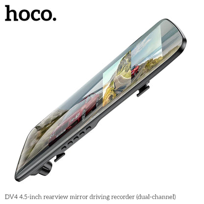 HOCO DV4 Rearview Mirror 4.5-inch Front/Back Driving Recorder(dual-channel)