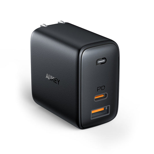 AUKEY PA-B3 Omnia Mix Dual-Port USB-C + USB-A PD 65W Charger (Black)