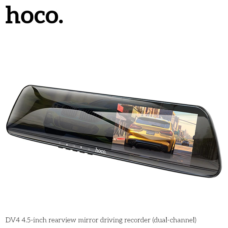 HOCO DV4 Rearview Mirror 4.5-inch Front/Back Driving Recorder(dual-channel)