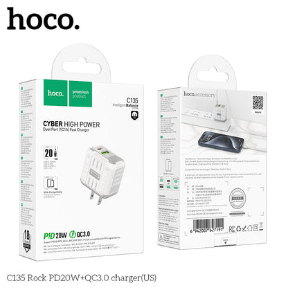 HOCO C135 20W USB-C +QC3.0 USB-A Multi-Port Charger