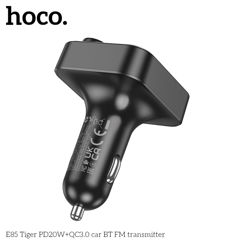 HOCO E85 38W PD20W+QC3.0 Car Charger with Bluetooth + FM Transmitter, RGB Light