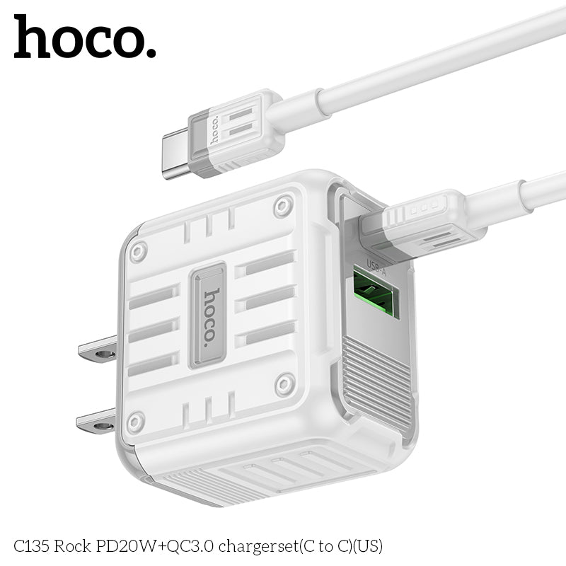 HOCO C135 20W USB-C +QC3.0 USB-A Multi-Port Charger
