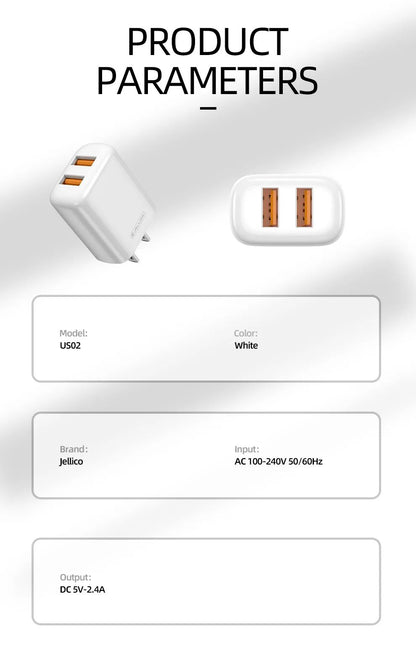 Jellico US02 Dual USB Fast Charger