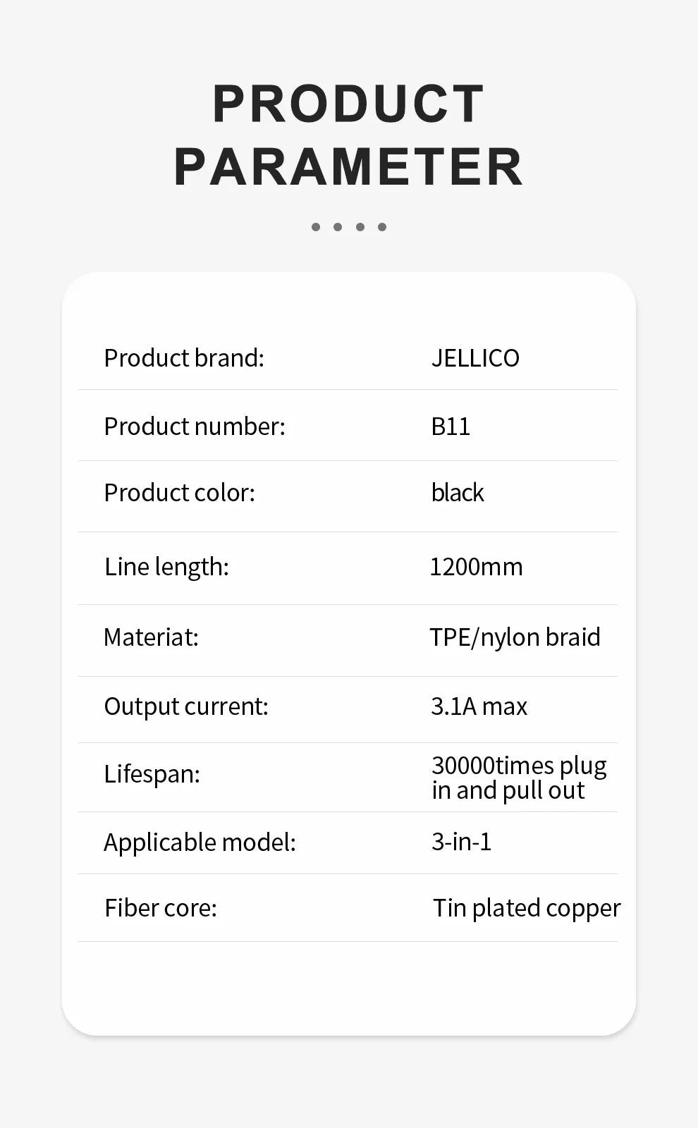 Jellico B11 3 IN 1 Cable