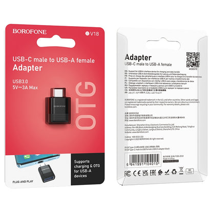 BOROFONE BV18 Type-C Male to USB-A Female USB3.0 Data OTG Adapter