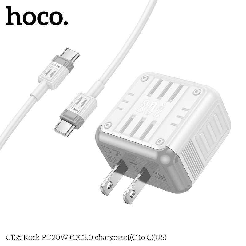 HOCO C135 20W USB-C +QC3.0 USB-A Multi-Port Charger