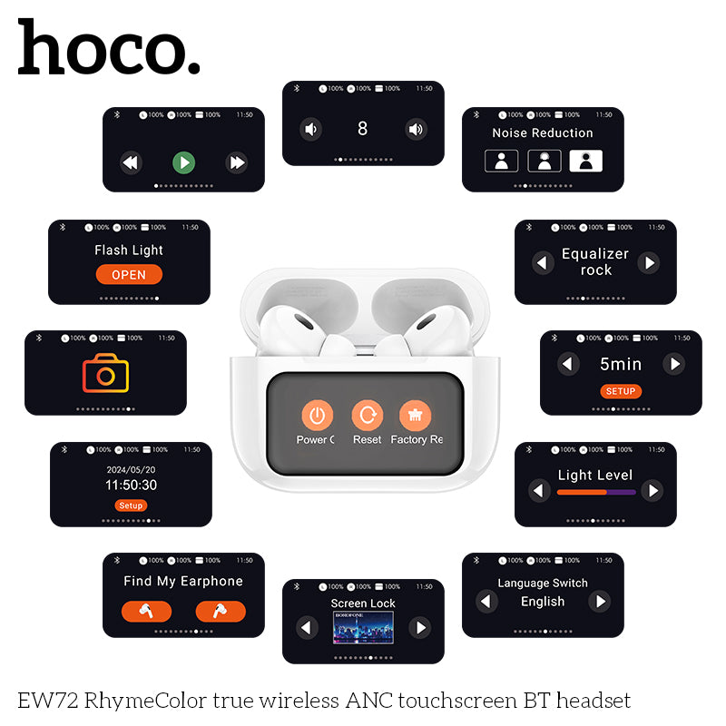 HOCO EW72 TWS with Noise Canceling and Touch Screen