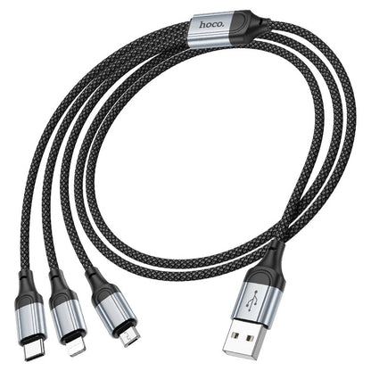 HOCO X102 3-in-1 Charging Data Sync Cable 1m (Lightning / Micro-USB / Type-C)