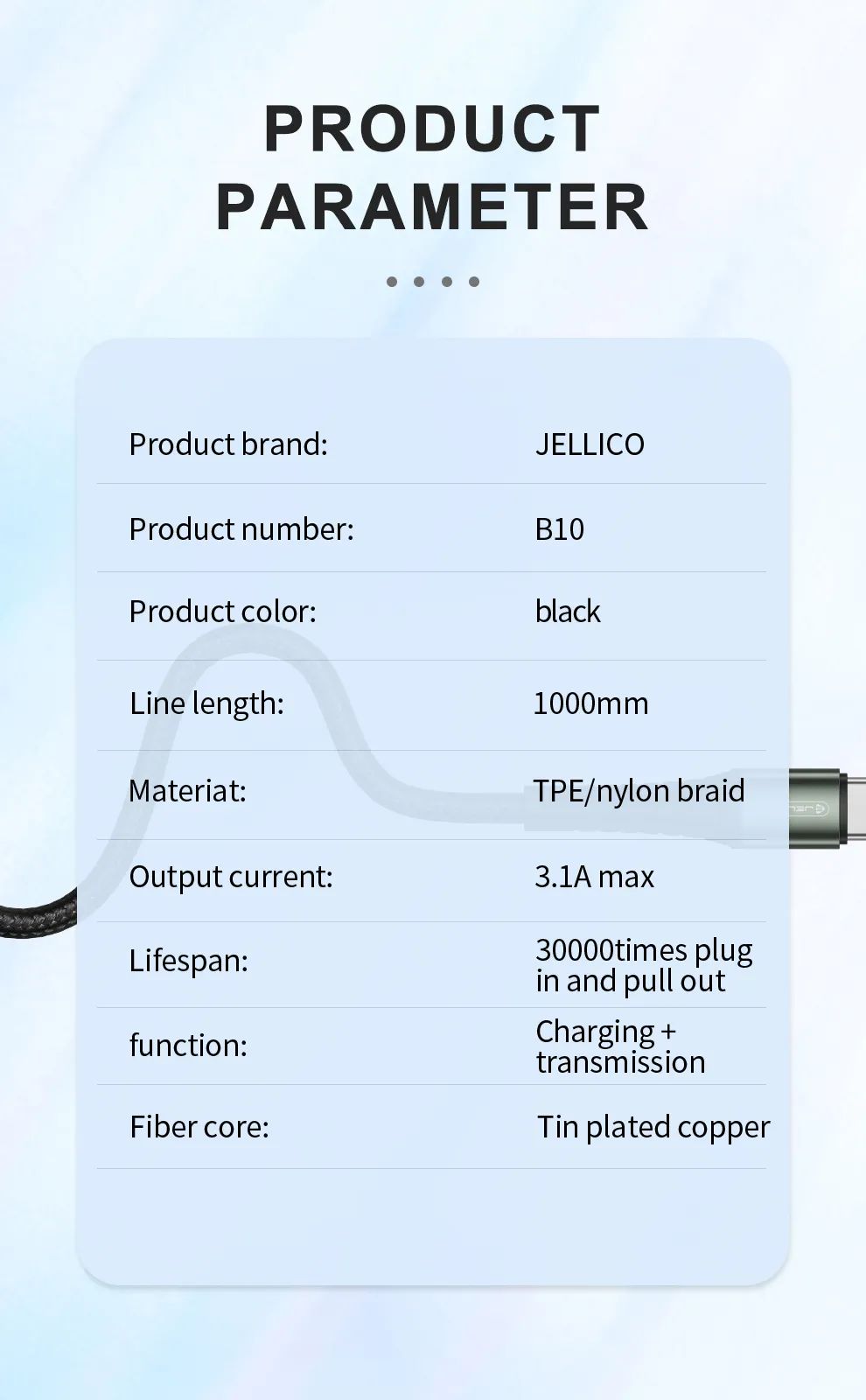 Jellico B10 Type-C TO Lightning USB Cable