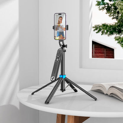 HOCO K22 Live Broadcast Holder (with Bluetooth Remote) Selfie Stick Quadropod Tabletop Phone Holder