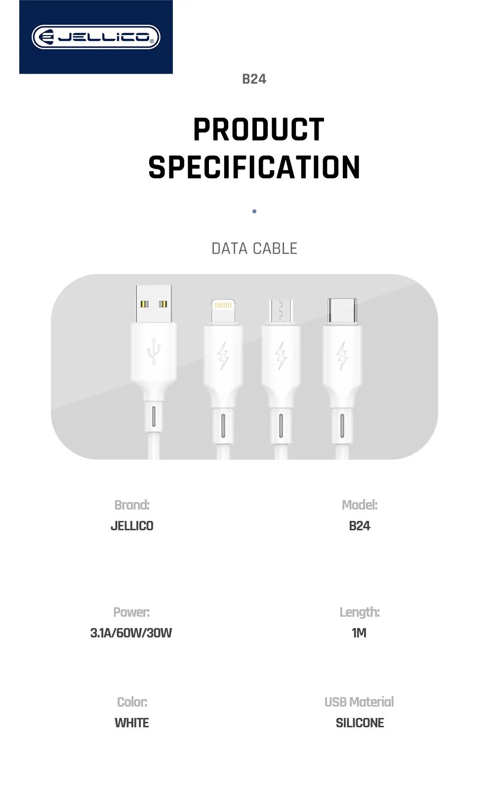 Jellico B24 Type-C USB Cable