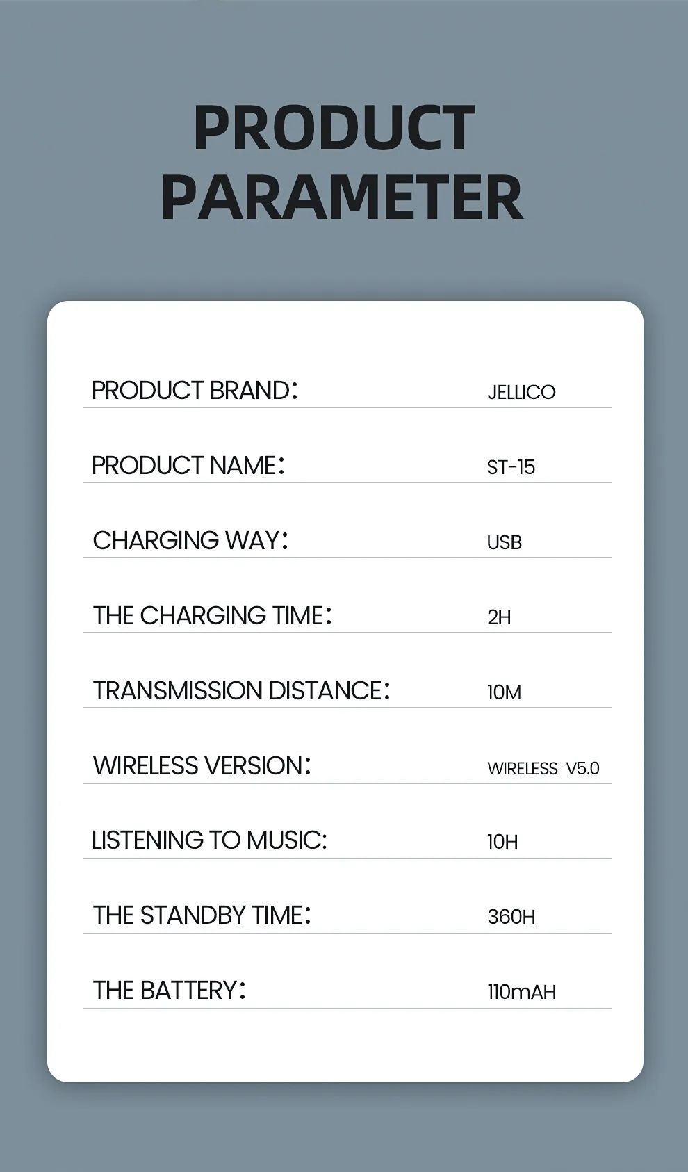 Jellico ST-15 Bluetooth Headset