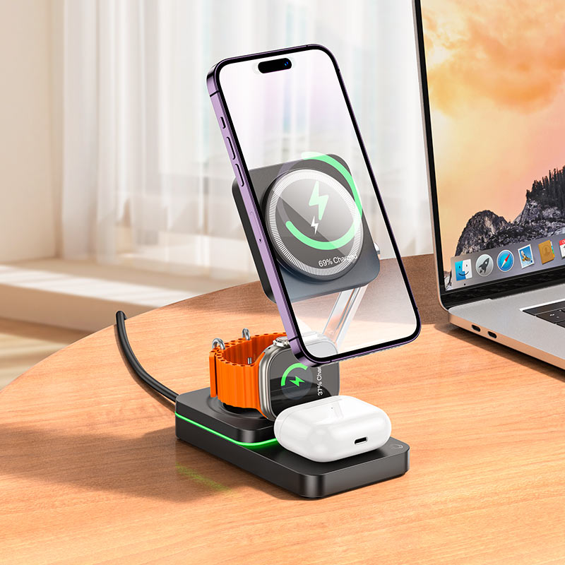 HOCO CQ10 Folding 3-in-1 Wireless Charging Dock