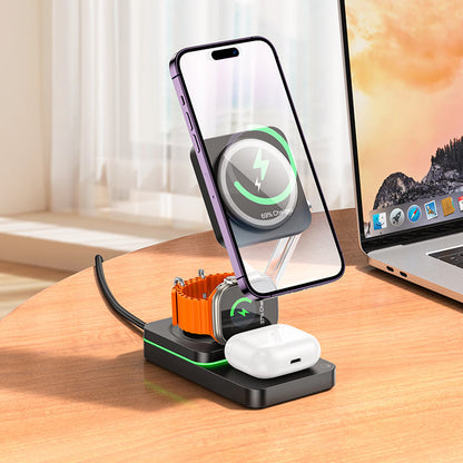 HOCO CQ10 Folding 3-in-1 Wireless Charging Dock