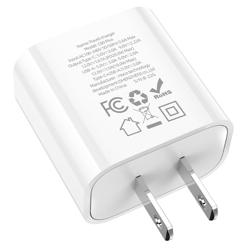 HOCO C80 Plus PD20W + QC3.0 Charger (US)