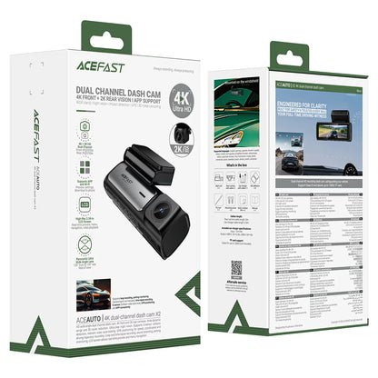 ACEFAST X2 4K Driving Recorder Dual Channel Dash Cam