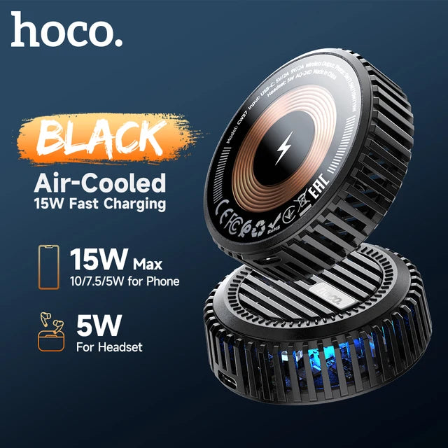 HOCO CW57 Magnetic Wireless Charger with Cooling Fan