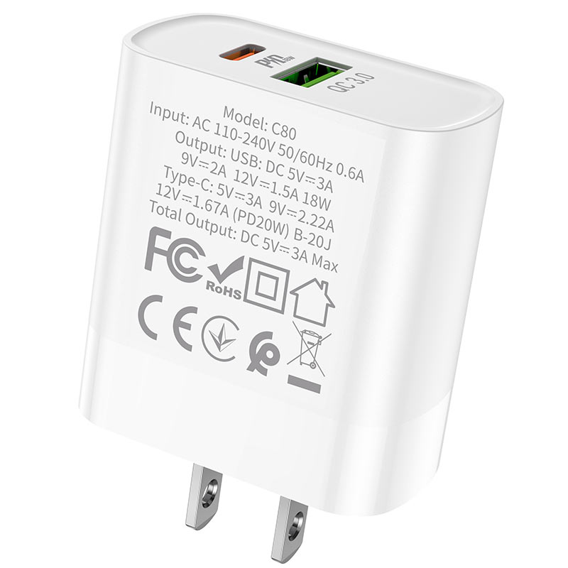 HOCO C80 PD20W + QC3.0 Charger (US)