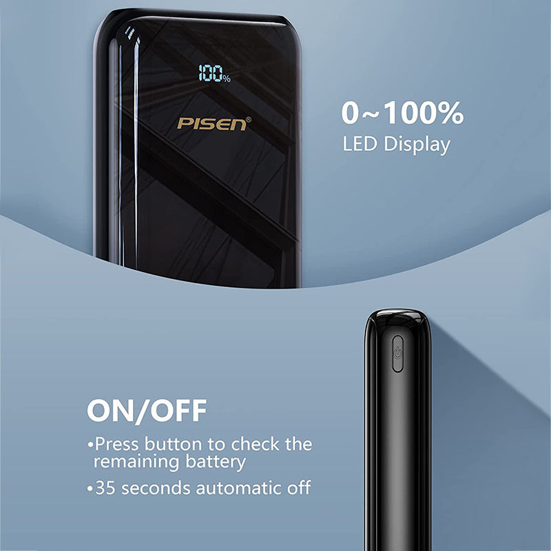 PISEN LS-DY08 PD 22.5W Power Bank 40000mAh with LED Display