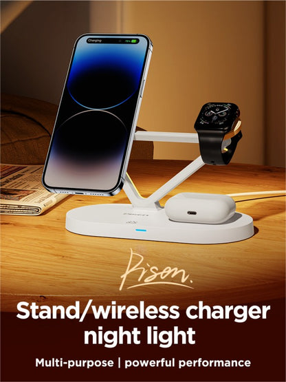 PISEN TP-C24 3-in-1 Night Light Wireless Charging Stand