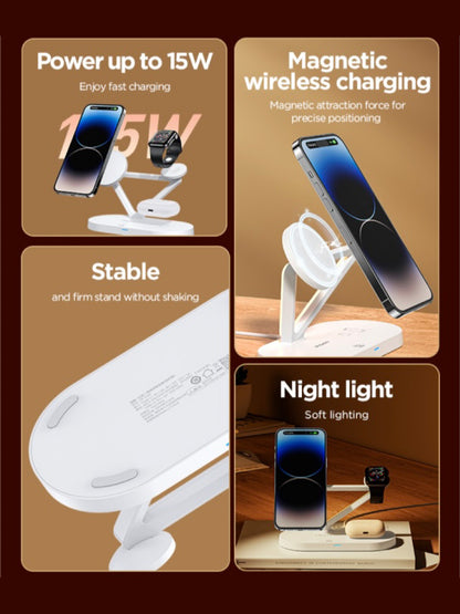 PISEN TP-C24 3-in-1 Night Light Wireless Charging Stand