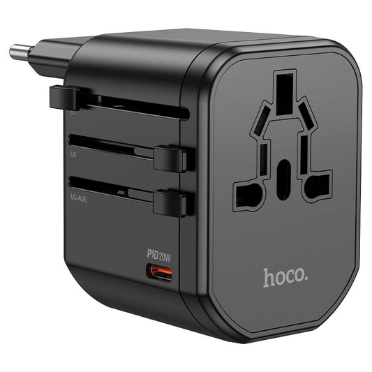 HOCO AC15 PD20W Conversion Charger 3 Ports EU/US/UK/AU Portable Travel Charger