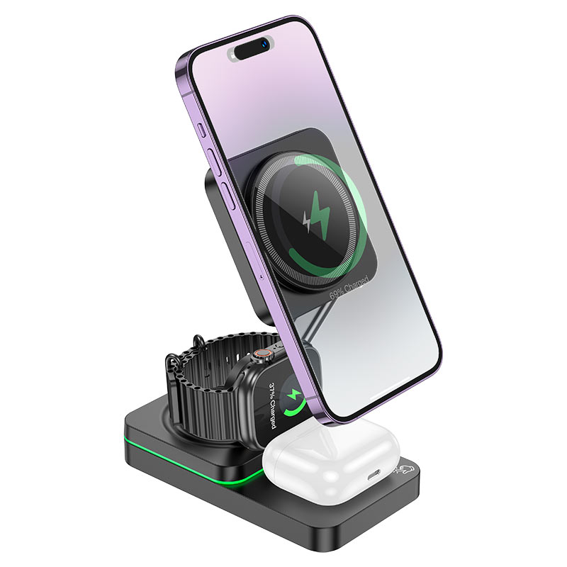 HOCO CQ10 Folding 3-in-1 Wireless Charging Dock