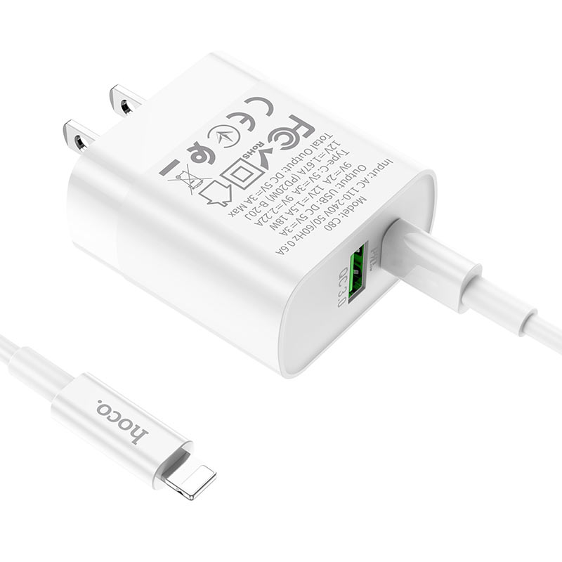 HOCO C80 PD20W + QC3.0 Charger (US) Set