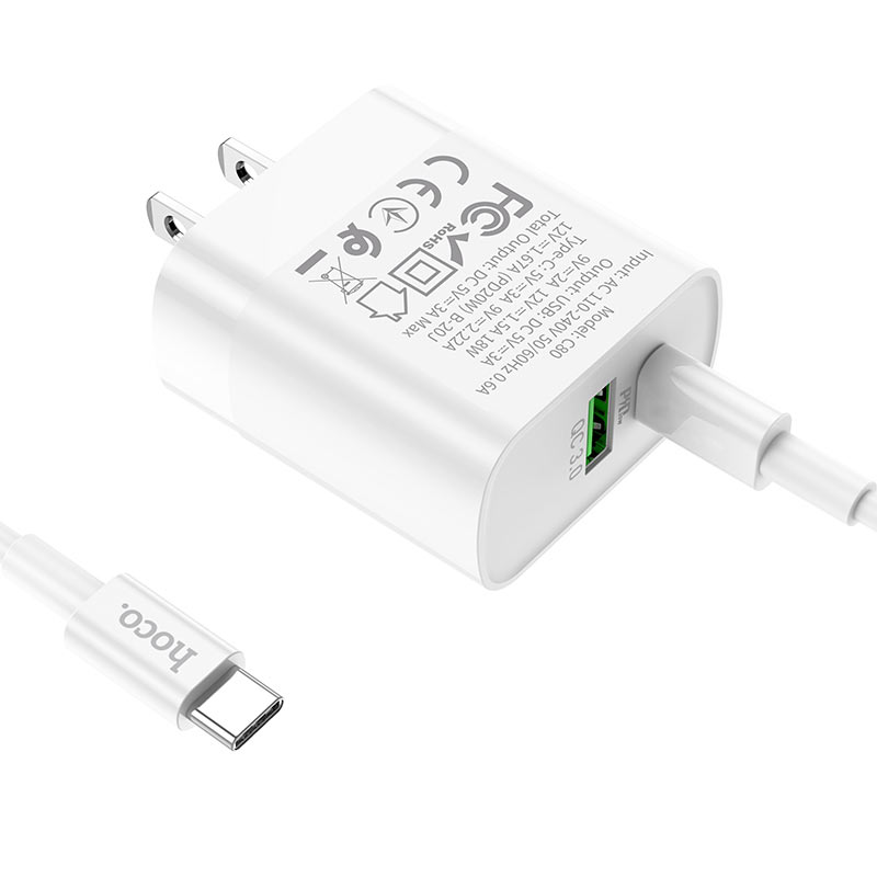 HOCO C80 PD20W + QC3.0 Charger (US) Set