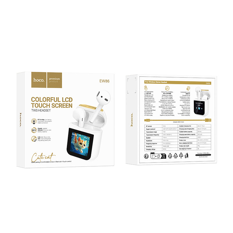 HOCO EW86 TWS Wireless Headphones with Touch Screen