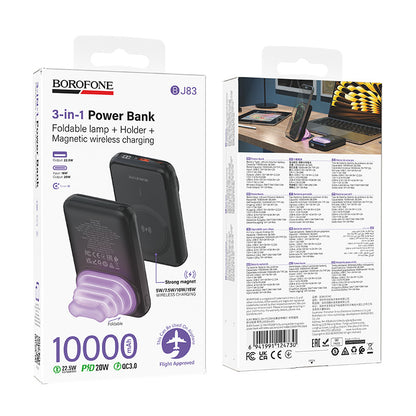 HOCO BOROFONE BJ83 10000mAh 22.5W + PD20W Wireless Charging Power Bank with Stand