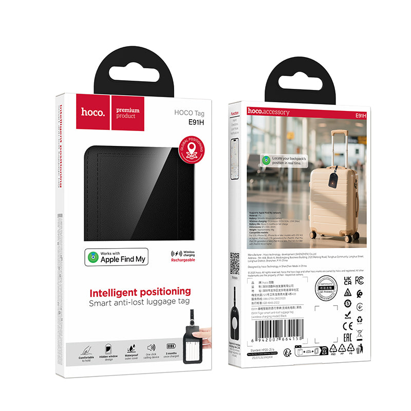 HOCO E91H Anti-Loss Smart Luggage Tag (Wireless Charging Model) (Apple Only)
