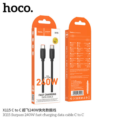 X115 Surpass 240W fast charging data cable C to C