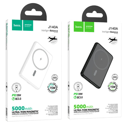 HOCO J140A PD20W MagSafe Magnetic Wireless Charging 5000mAh Power Bank (3C/CCC Certified) (A+)