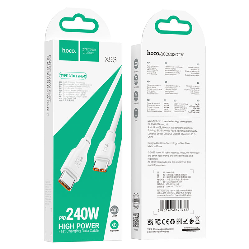 HOCO X93 Type-C to Type-C PD 240W Charging Data Cable