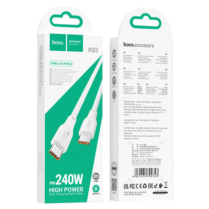 HOCO X93 Type-C to Type-C PD 240W Charging Data Cable