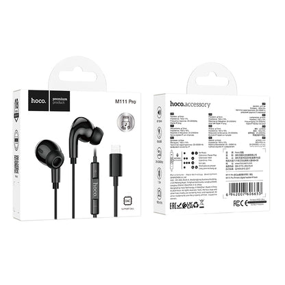 HOCO M111 Pro Lightning Wire-Controled Digital Earphones with Microphone