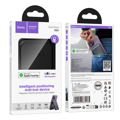HOCO E91I Anti-Loss Smart Magnetic Card Holder (Rechargeable) (Apple Only)