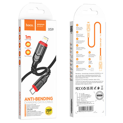 HOCO X59 Charging Data Cable (C to L, C to C, A to C, A to L)(2m, 3m)