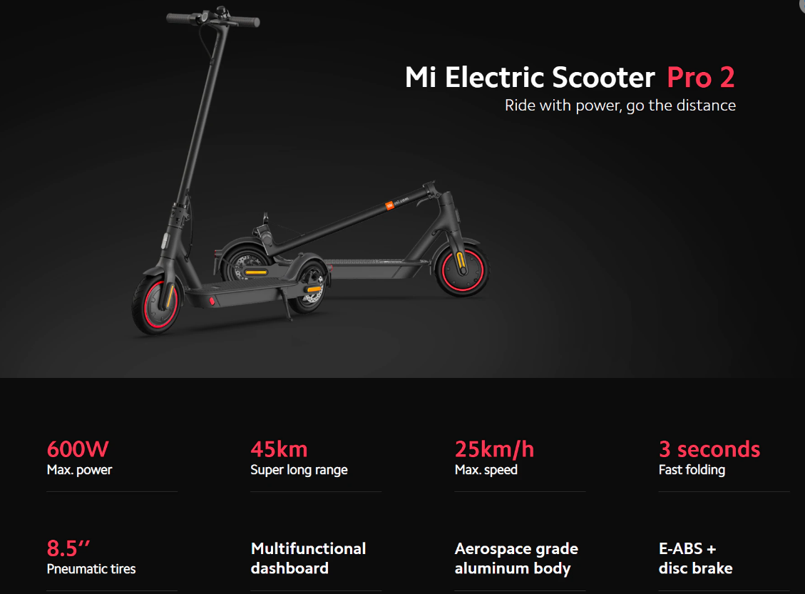 Xiaomi Mi Electric Scooter Pro 2 DDHBC11NEB