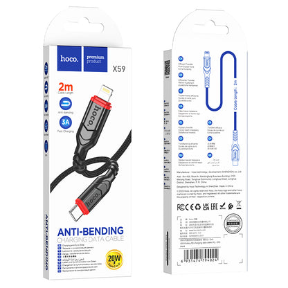 HOCO X59 Charging Data Cable (C to L, C to C, A to C, A to L)(2m, 3m)